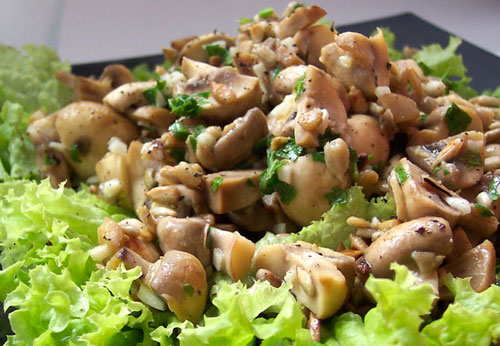 Приготовление салатов из грибов